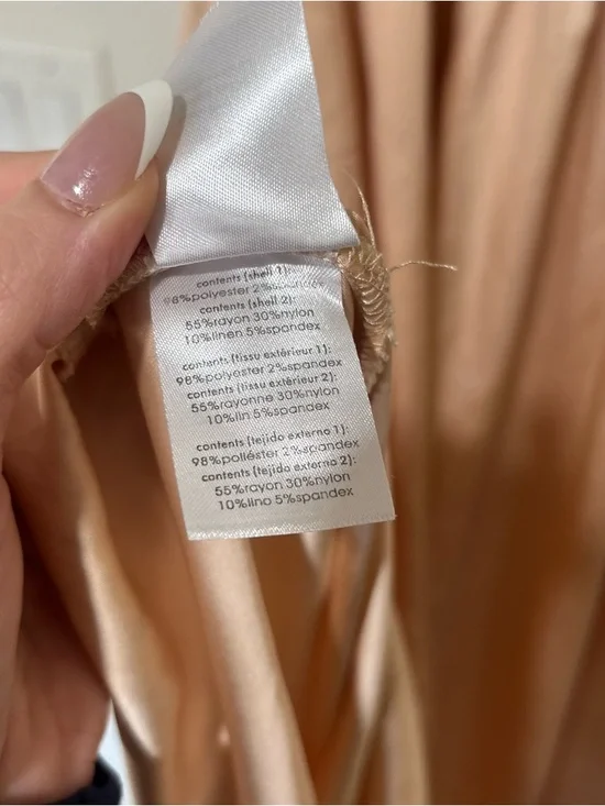 WeWoreWhat Ruffle Corset Brown Champagne Satin Maxi Dress Size 6 Small - Picture 8 of 8